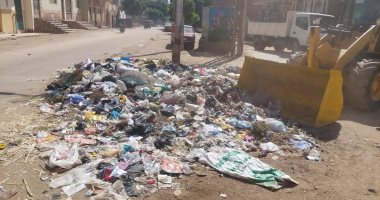 رفع 200 طن من القمامة والمخلفات بـ7 قرى بمدينة ومركز سوهاج جانب من المخلفات