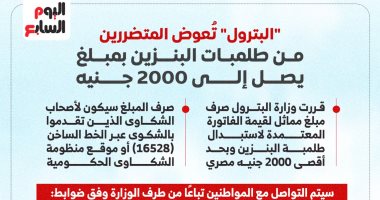 البترول تعوض المتضررين من طلمبات البنزين بمبلغ 2000 جنيه (إنفوجراف) البترول تُعوض المتضررين من طلمبات البنزين