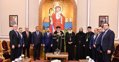 البابا تواضروس يستقبل وزير الأوقاف العراقي بالكاتدرائية البابا تواضروس يستقبل وزير الأوقاف العراقي