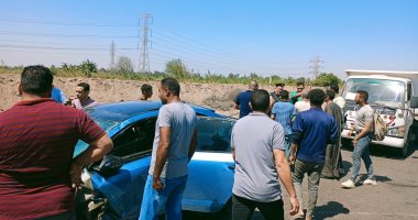 تصادم سيارة ملاكى بميكروباص على طريق طنطا الإسكندرية الزراعى