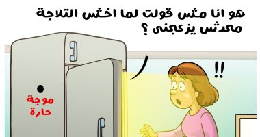 ارتفاع درجات الحرارة في كاريكاتير اليوم السابع