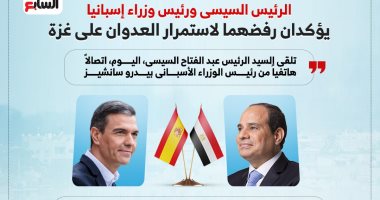الرئيس السيسى ورئيس وزراء إسبانيا يرفضان استمرار العدوان على غزة.. إنفوجراف