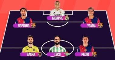 الشبكة نيوز : 
                                            مبابى يزامل يامال ورافينيا فى التشكيل المثالى للموسم  بالدورى الإسباني
                                        