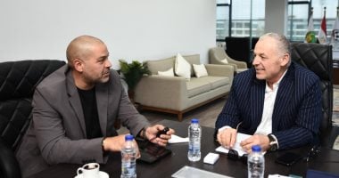 أبو ريدة يجتمع مع دياب فى اتحاد الكرة للتنسيق للمرحلة المقبلة.. صور أبو ريدة يجتمع مع أحمد دياب