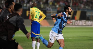 أحمد سامي يعزز تقدم بيراميدز أمام صن داونز بالهدف الثاني في الدقيقة 56 بيراميدز وصن داونز