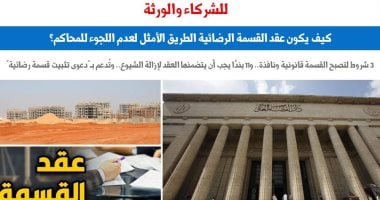 كيف يكون عقد القسمة الرضائية الحل لعدم اللجوء للمحاكم؟.. نقلا عن برلمانى