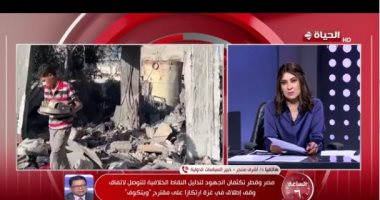 أشرف سنجر لـ"الساعة 6": مصر تتحمل الكثير من أجل الأمن القومى العربى وفلسطين