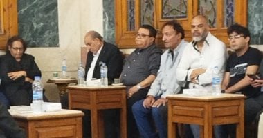خالد النبوى وفيفى عبده وجمال سليمان وخالد جلال فى عزاء سميحة أيوب عزاء سميحة أيوب