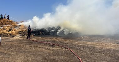 السيطرة على حريق التهم محصول 40 فدان كتان بقرية شبرا ملس بالغربية..فيديو موقع الحريق