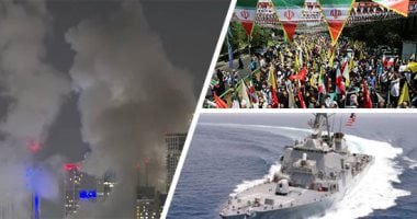 العالم هذا المساء.. إيران تقصف إسرائيل بمئات الصورايخ الباليستية.. مدمّرة أمريكية تتجه نحو شرق المتوسط بعد الهجوم الإسرائيلى على إيران.. ومظاهرات حاشدة فى طهران تطالب بالثأر لدم قادة الجيش صواريخ إيران