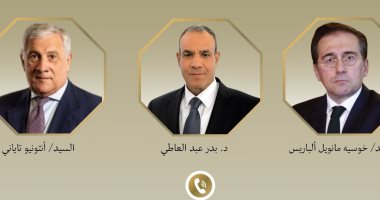 وزير الخارجية يتلقى اتصالين هاتفيين من وزيرى خارجية إيطاليا وإسبانيا وزير الخارجية ونظرائه في اسبانيا وإيطاليا