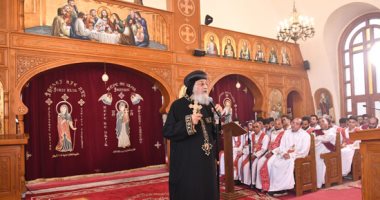 البابا تواضروس يصلى العشية فى كنيسة السيدة العذراء والشهيدة مارينا بالعلمين البابا تواضروس يصلى العشية
