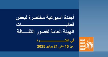 أجندة قصور الثقافة.. انطلاق برنامج مصر جميلة ومهرجان فرق الأقاليم المسرحية فعاليات قصور الثقافة