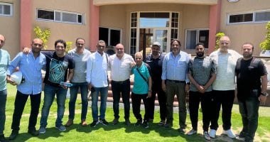 ياسر الكنانى مديرا فنيا لأبو قير للأسمدة خلفا لمحمد عطية ياسر الكنانى مع مسئولو أبو قير للأسمدة