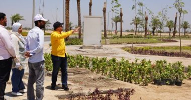 43 مليون جنيه لتنفيذ مشروع زراعة وتنسيق طريق المطار بمدينة سوهاج الجديدة جانب من جولة التفقد