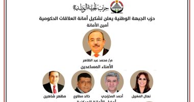 حزب الجبهة الوطنية يعلن تشكيل أمانة العلاقات الحكومية برئاسة محمد عبدالظاهر