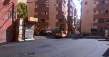 تطوير منطقة العمرى بسوهاج ضمن خطة مشروعات برنامج التنمية المحلية بصعيد مصر رصف