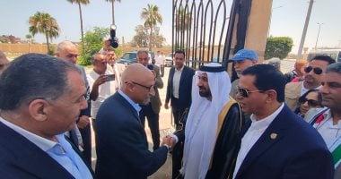 محافظ شمال سيناء يستقبل وفد البرلمان العربى ويستعرض جهود مصر فى دعم غزة جانب من الزيارة