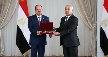 رؤساء محكمة النقض ومجلس الدولة والنيابة الإدارية الجدد يؤدون اليمين القانونية أمام الرئيس السيسى الرئيس عبد الفتاح السيسي