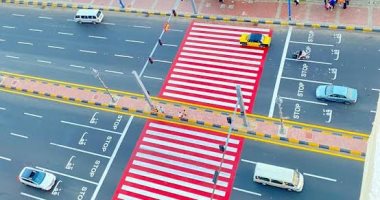 التخطيط الأرضى لإشارات عبور المشاة وتخطيط الحارات المرورية بالمنتزه