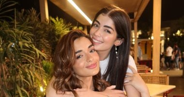 هشام جمال يحتفل بملك زاهر شقيقة زوجته على طريقته الخاصة ملك وليلى زاهر