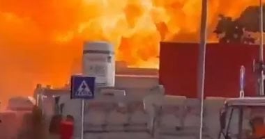 انفجار هائل فى محطة وقود بروما يسفر عن إصابة 8 أشخاص .. فيديو انفجار هائل فى محطة وقود بروما يسفر عن إصابة 8 أشخاص .. فيديو