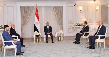 الرئيس السيسى يستقبل عقيلة صالح.. ويؤكد أهمية الحفاظ على سيادة ليبيا ووحدة أراضيها وضرورة توحيد الجهود للوصول إلى تسوية سياسية شاملة للأزمة.. ويشدد: استقرار ليبيا السياسى والأمنى جزء لا يتجزأ من استقرار مصر لقاء الرئيس السيسي مع رئيس مجلس النواب الليبى