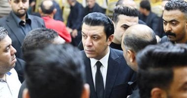 حلمى عبد الباقى وطارق الشيخ وهانى الأسمر وأمينة يقدمون واجب العزاء فى أحمد عامر عزاء أحمد عامر