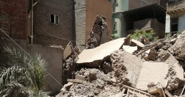 أول صور لحادث انهيار مئذنة مسجد سيدى سلامة فى سمنود بالغربية