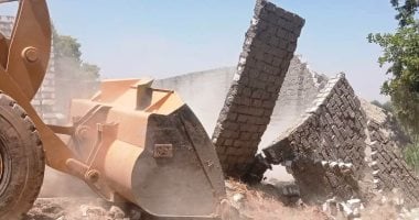 إزالة تعديات على أراضى الدولة بمركزى أسوان ودراو.. صور جانب من إزالة التعديات
