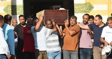 تشييع جثمان وائل مرزوق أحد ضحايا سنترال رمسيس من مسجد السيدة نفيسة.. صور وائل مرزوق