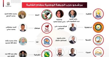 حزب الجبهة الوطنية: 12 مرشحا للحزب على القائمة الوطنية من أجل مصر في انتخابات الشيوخ