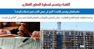 حكم قضائى يؤسس لقاعدة "الحق فى حبس الثمن لحين استلام الوحدة".. برلماني المطور العقارى - برلمانى