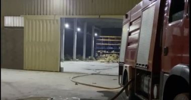 تفاصيل حريق مصنع كيماويات ببدر وجهود الحماية المدنية للسيطرة على النيران.. فيديو