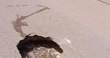 هبوط أرضى بشارع البحر الشرقى بتلا فى المنوفية الهبوط الأرضى