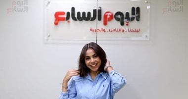 المطربة حنين الشاطر داخل صالة تحرير "اليوم السابع" 