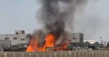 المعاينة الأولية ترجح ماس كهربى وراء مصنع فى مدينة 6 أكتوبر حريق مصنع البن