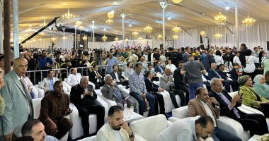 انطلاق مؤتمر حاشد للجبهة الوطنية بالغربية لدعم مرشحيه بانتخابات الشيوخ.. فيديو