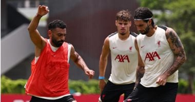 إيكيتيكي يتدرب لأول مرة مع ليفربول بمشاركة محمد صلاح.. صور محمد صلاح في تدريبات ليفربول