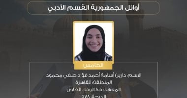 دارين الخامسة على الثانوية الأزهرية أدبى بنسبة 98%: حققت حلم والدى دارين الخامسة على الثانوية الأزهرية أدبى بنسبة 98%