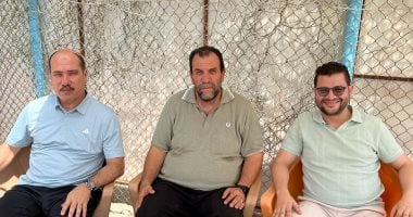 الزميل حسام الحاج بصحبة المدير الرياضى لنادى إنبى محمد إسماعيل وعماد جابر، رئيس قطاع الناشئين