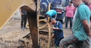 انفجار خط المياه الرئيسى المغذى لمركز ومدينة تمى الأمديد وكسر بخط مياه طلخا