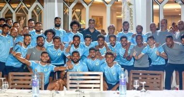 نبيل الكوكي يقيم مأدبة عشاء للاعبى وأفراد بعثة المصرى بمعسكر تونس بعثة المصري