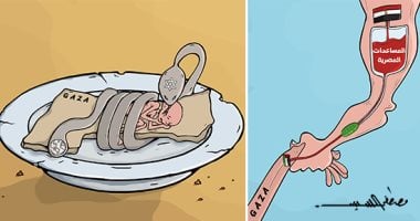 المجاعة في غزة سلاح الاحتلال الصامت بكاريكاتير اليوم السابع الكاريكاتير