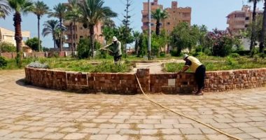 شاهد تجميل مدخل وحدائق مدينة جمصة فى الدقهلية.. صور