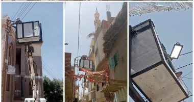 رفع كفاءة الإنارة العامة بشوارع وقري مركز ديرب نجم فى الشرقية