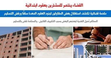 القضاء يتصدى لاستغلال مقاولين لبنود العقود المعدة سلفا ورفض التسليم.. برلمانى