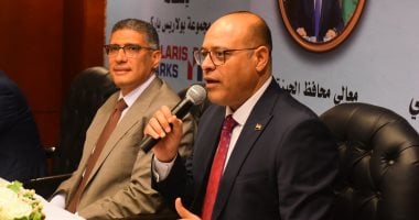 وزير العمل محمد جبران والمهندس عادل النجار محافظ الجيزة