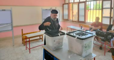 القس شنودة منير يدلي بصوته فى انتخابات الشيوخ 2025