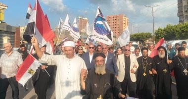 مسيرة انتخابية حاشدة لمستقبل وطن بفاقوس بمشاركة أئمة الأوقاف وراعى الكنيسة